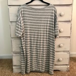 Short sleeve striped tunic shirt/dress